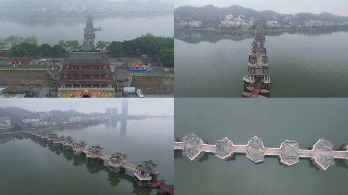 潮州广济桥广济楼航拍景观
