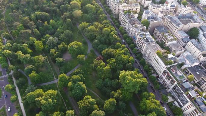 巴黎天际线鸟瞰图城市主城区宣传片地标建设