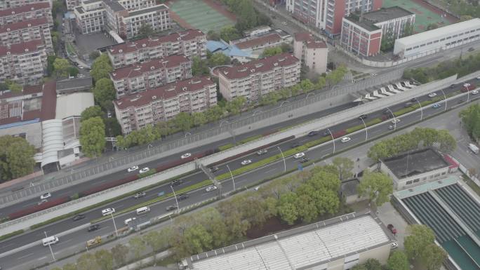 4K-log-航拍上海中环线上中路隧道