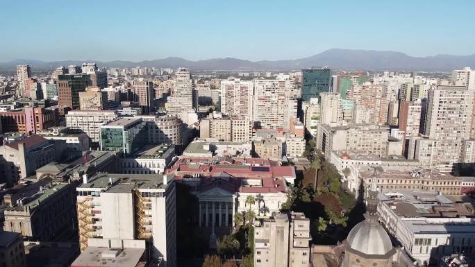 智利圣地亚哥无人机空中城市