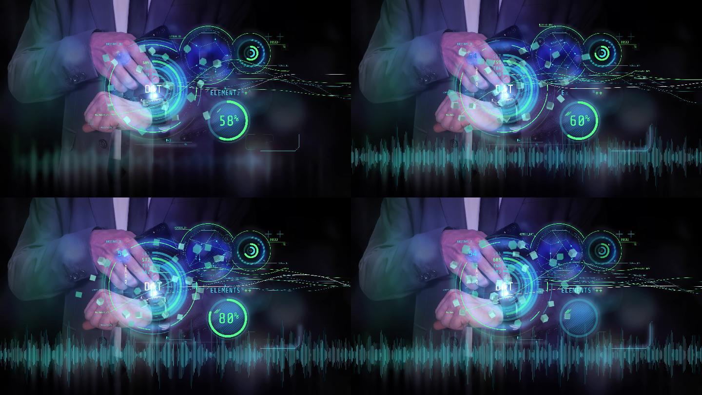 使用智能手表和虚拟信息图形