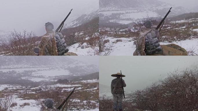 雅克夏雪山、雪山、下雪、飘雪、红军长征