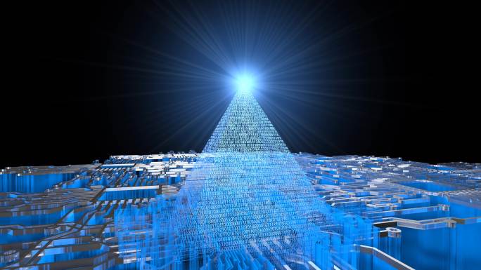 二进制码金字塔顶端科技高科技数字化信息化