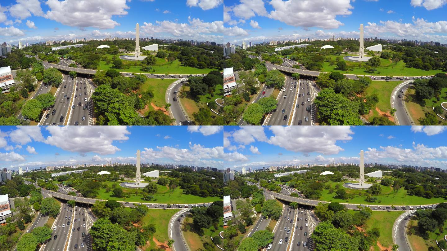 巴西圣保罗鸟瞰图建筑建设全景大景街道街景