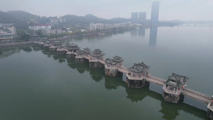 潮州广济桥航拍景观