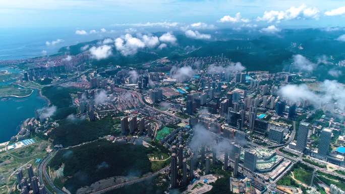 大连城市平流雾云海高新园区云海