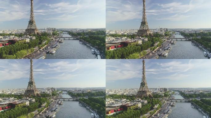 巴黎塞纳河鸟瞰图浪漫之城国外著名景点国家
