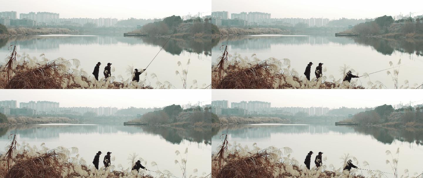 河边钓鱼的人