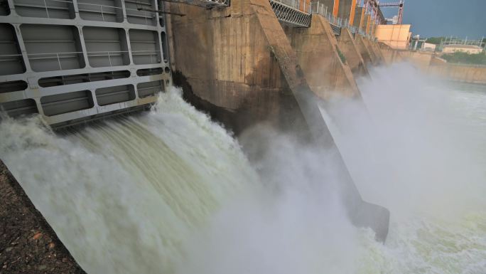 从水电站大坝排水泄洪水坝水利枢纽水利工程