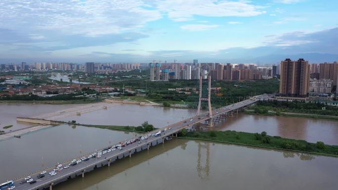航拍咸阳渭城桥