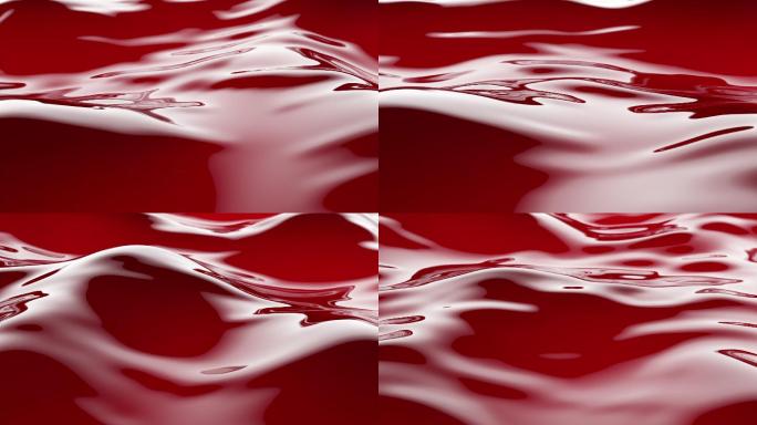 美丽的红色水面粘稠波纹水浪