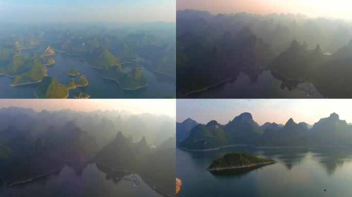 高清航拍大龙湖风光