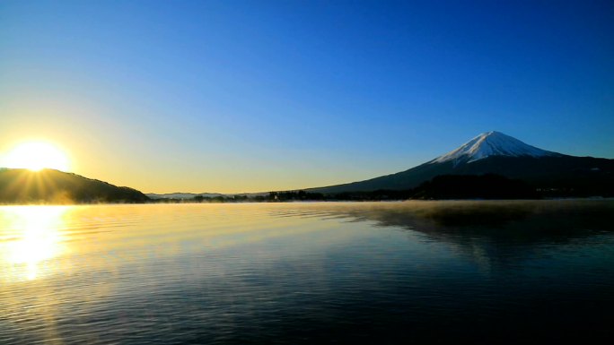 富士山日出和川口湖