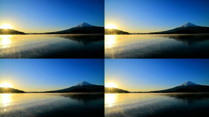 富士山日出和川口湖