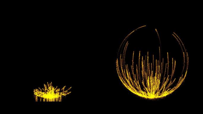 金色球型粒子转场 氛围带透明通道