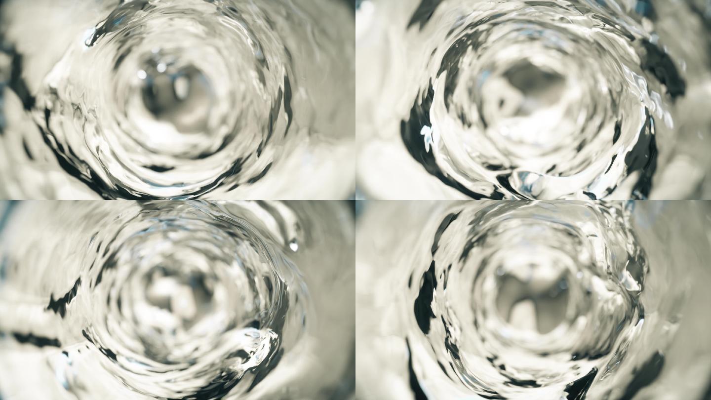 水在玻璃杯中缓慢运动