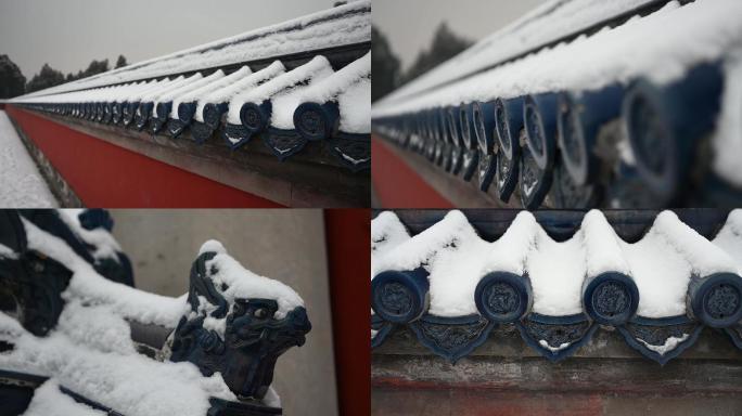 天坛 古迹 青瓦 雪景