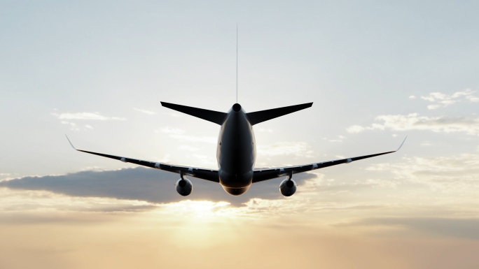 4K航拍高空飞机略过