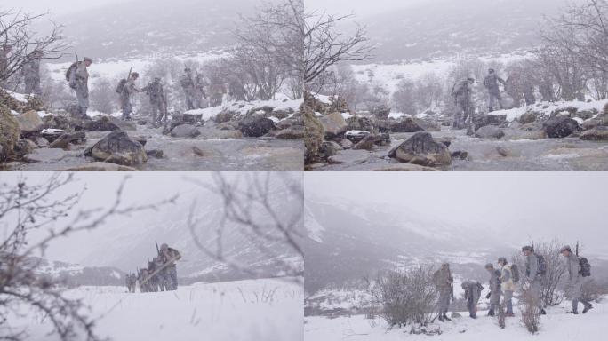 雅克夏雪山、雪山、下雪、飘雪、红军长征