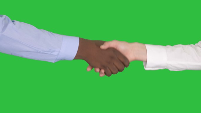 握手绿屏绿幕抠图抠像企业视频