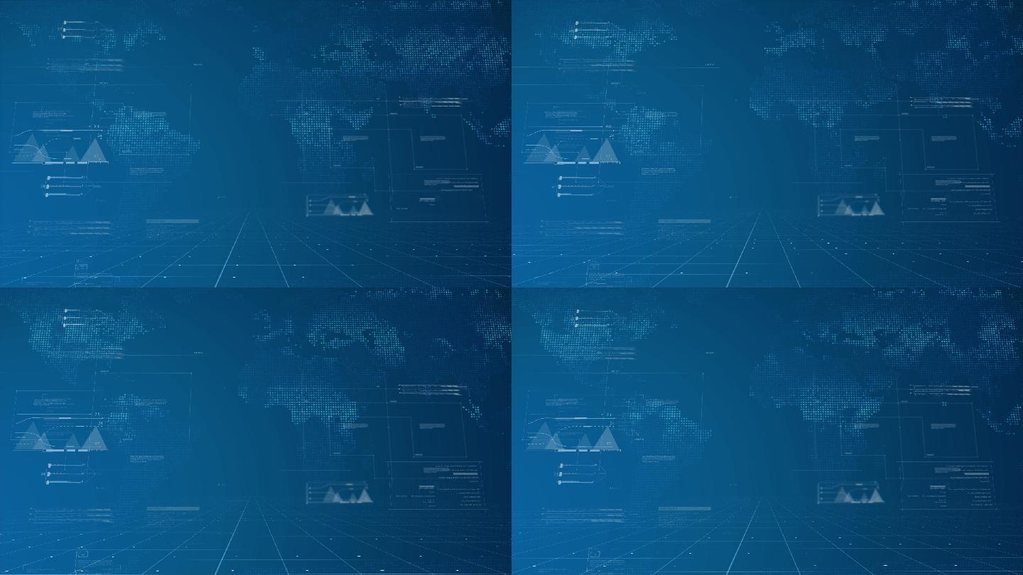 蓝色科技空间背景视频