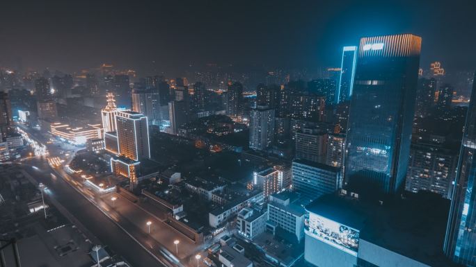 兰州盘旋路万象城东方红广场夜景