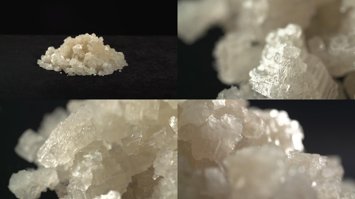 盐盐粒粗盐晶体海盐意境空镜特写A024