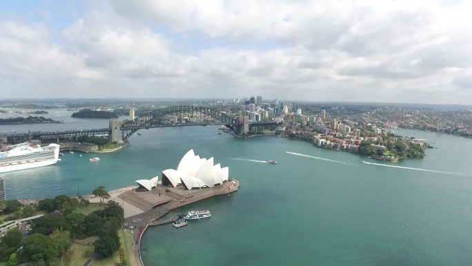 澳大利亚悉尼歌剧院周边航拍