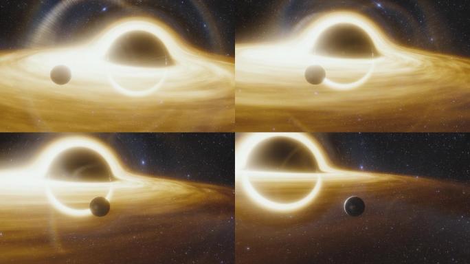 在太空中围绕黑洞的行星