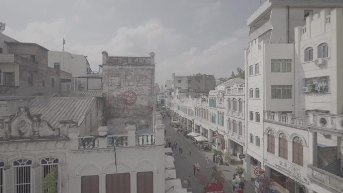 海口骑楼老街空镜