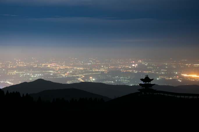 南昌梅岭夜景全景城市建筑群