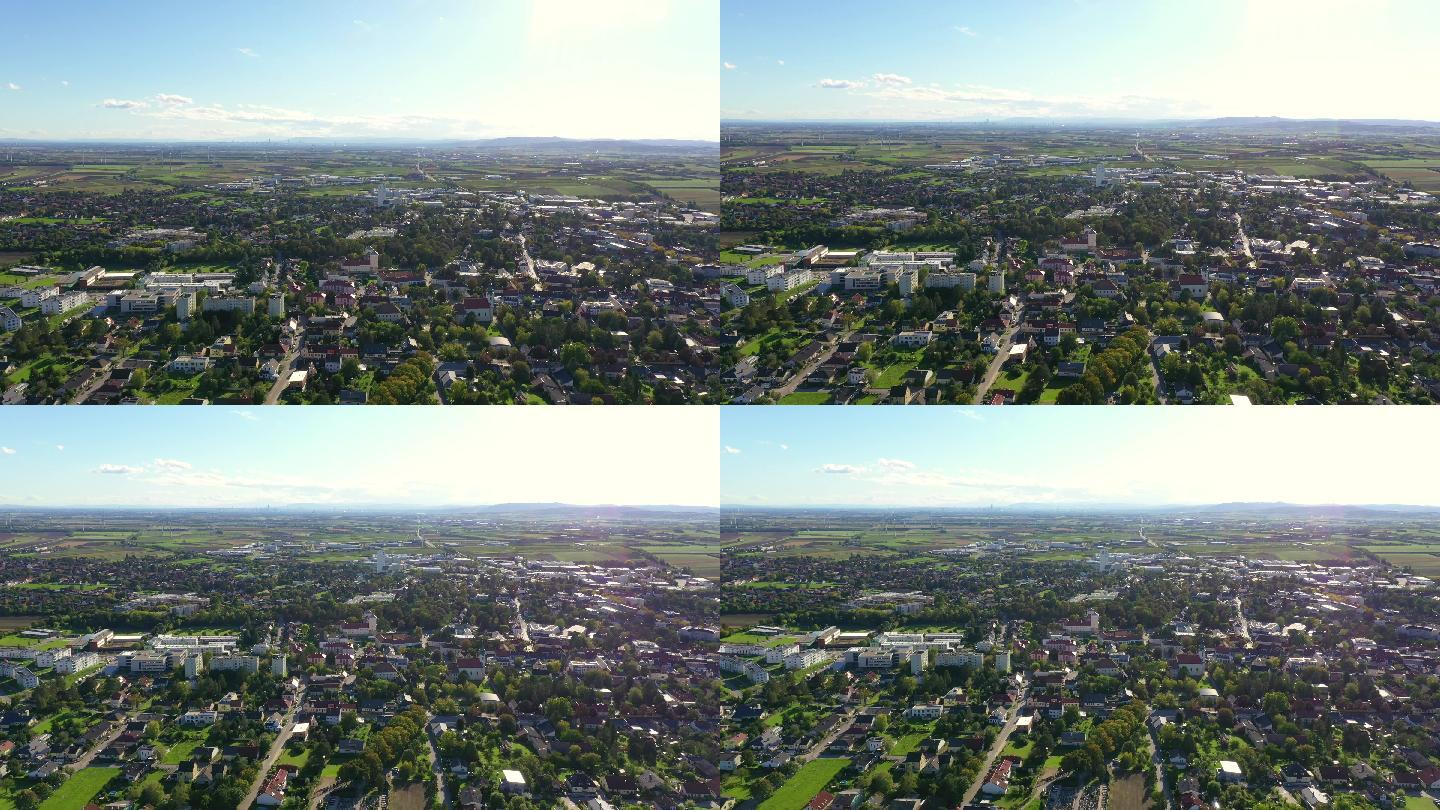 维也纳郊区小镇鸟瞰图。