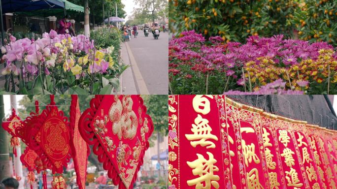 2022村镇春节迎新年花街视频素材-1