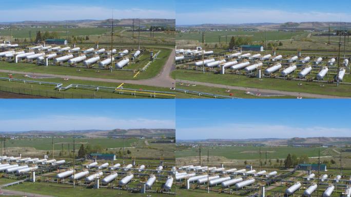 草坪间的圆形蓄水池