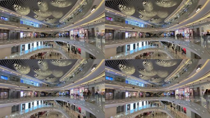 上海商场购物中庭延时