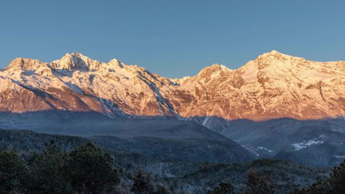 玉龙雪山日出延时