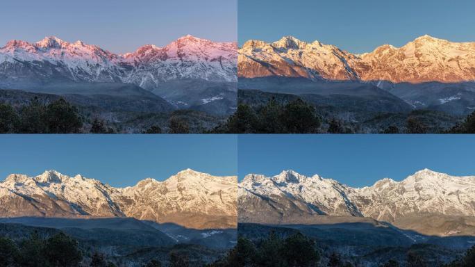 玉龙雪山日出延时