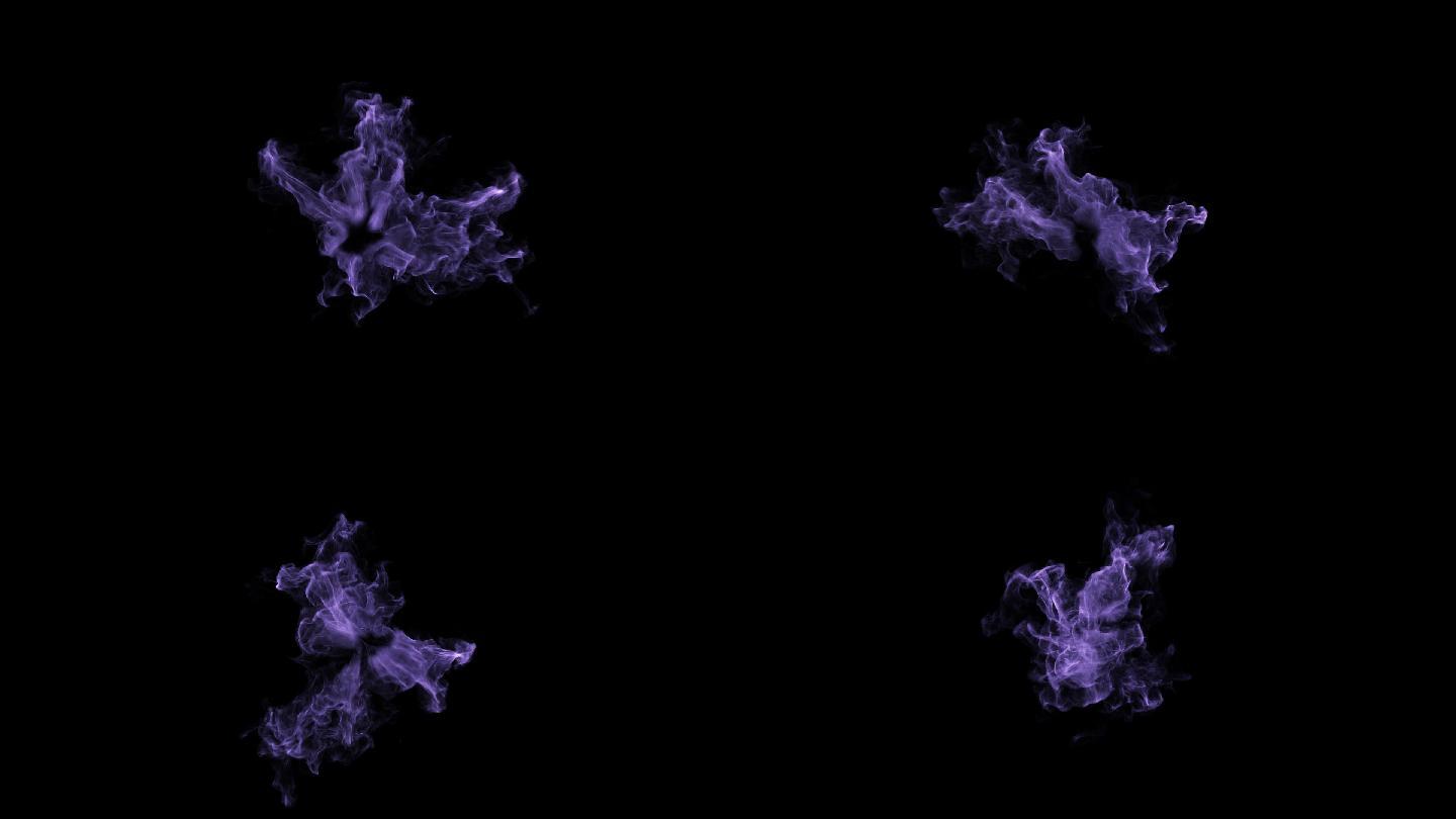 紫色魔法流体粒子烟雾吸收带通道
