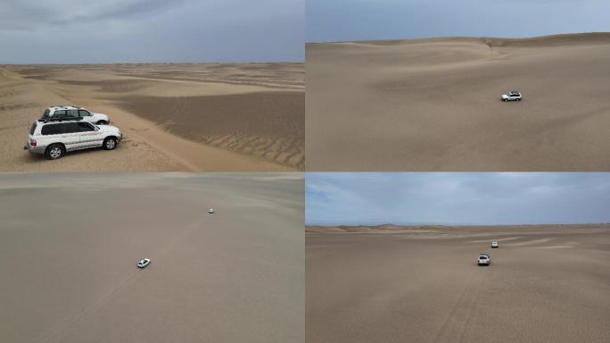 越野车穿越西部戈壁沙漠素材
