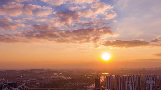 黄昏夕阳日落落日彩霞晚霞延时