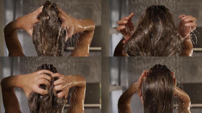 女子在酒店洗澡长发秀发女人