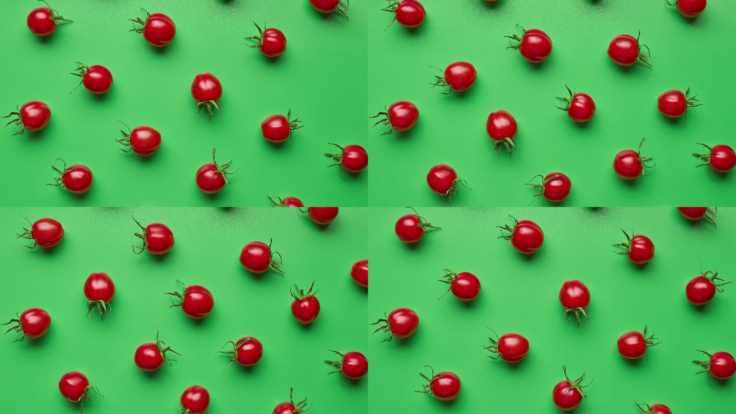 番茄数字抽象艺术素材红主体绿背逐帧动画效