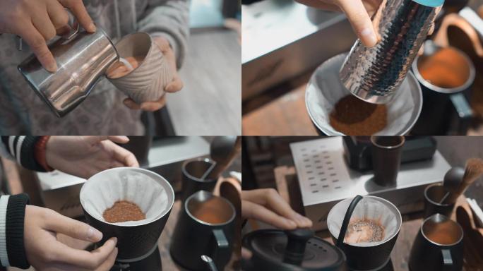 手冲、研磨咖啡制作、装杯