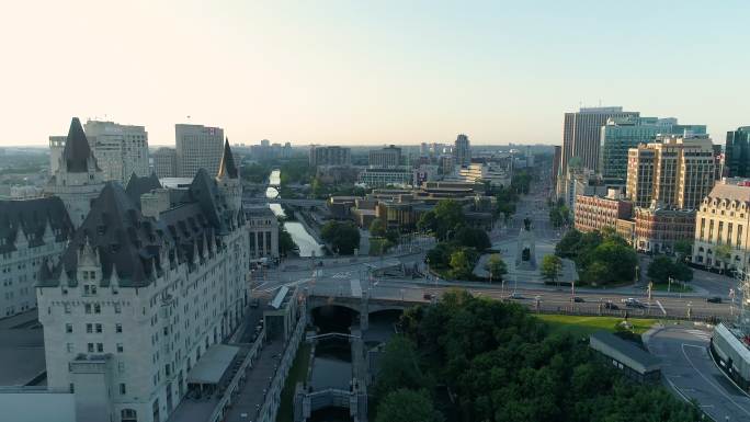 渥太华鸟瞰图国外主城区宣传片经济建设