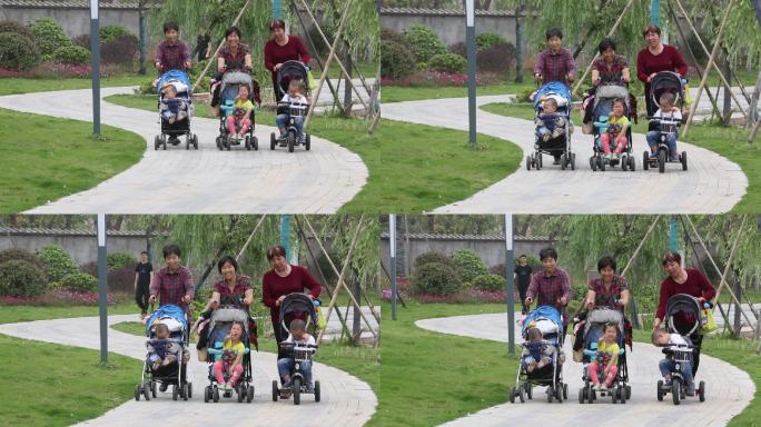 中国城市公园老人小孩二胎三胎人口增长政策