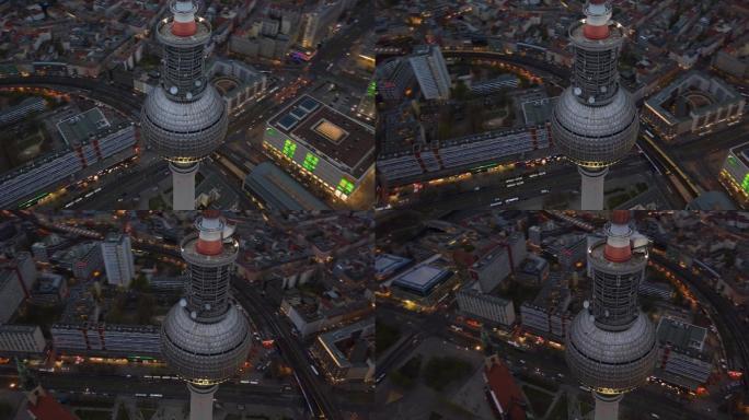 柏林电视塔的夜间超延时摄影