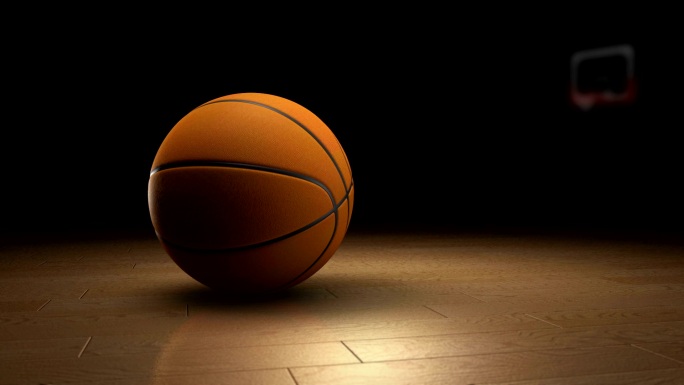 体育馆内弹跳篮球的动画。