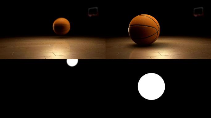 体育馆内弹跳篮球的动画。
