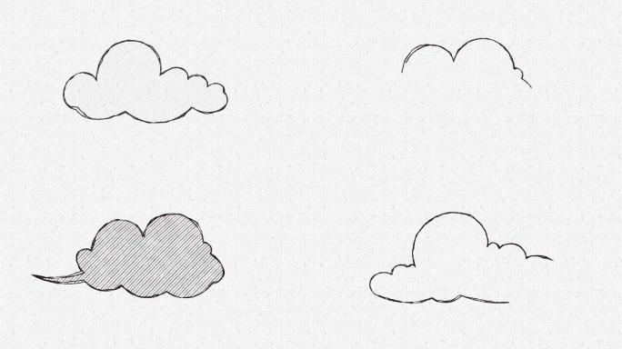 手绘云朵 漫画云朵 插画云朵 带通道