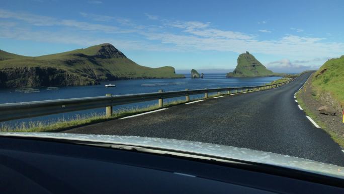 法罗群岛公路之旅自驾游公路旅行开车行驶